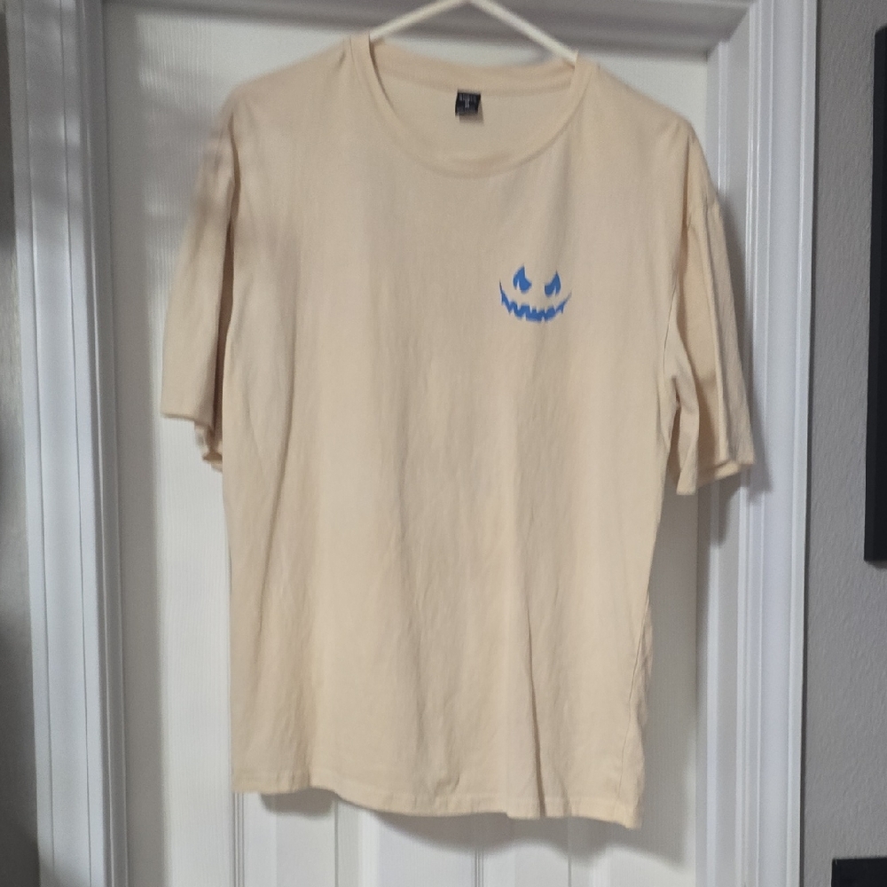 SHEIN Cream Tee with Blue Graphic